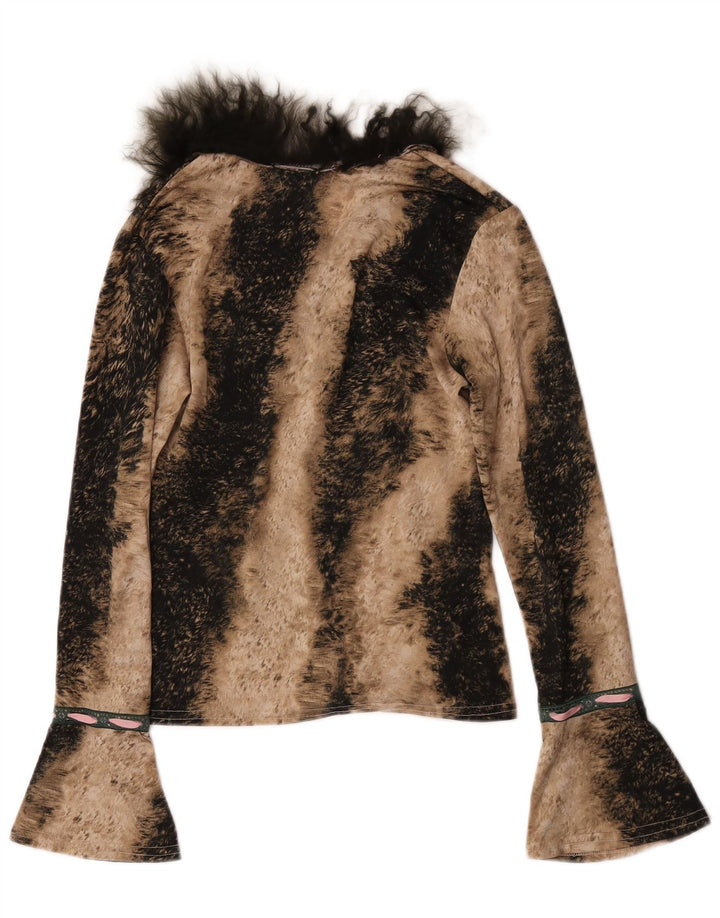 Avant γυναικείο τοπ μακρυμάνικο UK 6 XS καφέ Animal Print Polyester