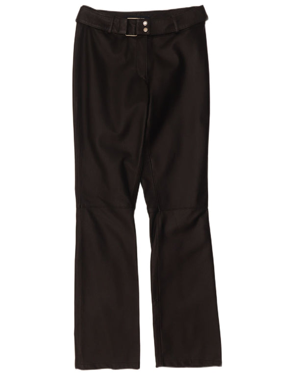 Tom Tailor Γυναικείο Bootcut Δερμάτινο Παντελόνι EU 34 XS W28 L32 Μαύρο Δερμάτινο