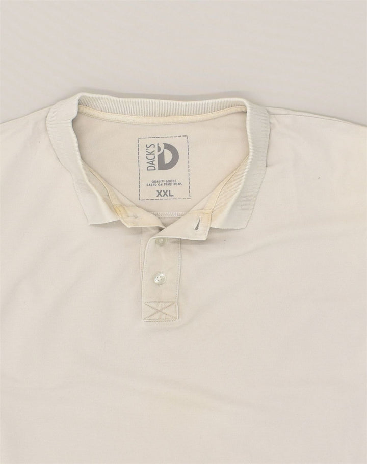 DACK'S Mens Polo Shirt 2XL Grey Cotton Vintage Dack's and Second-Hand Dack's from Messina Hembry 