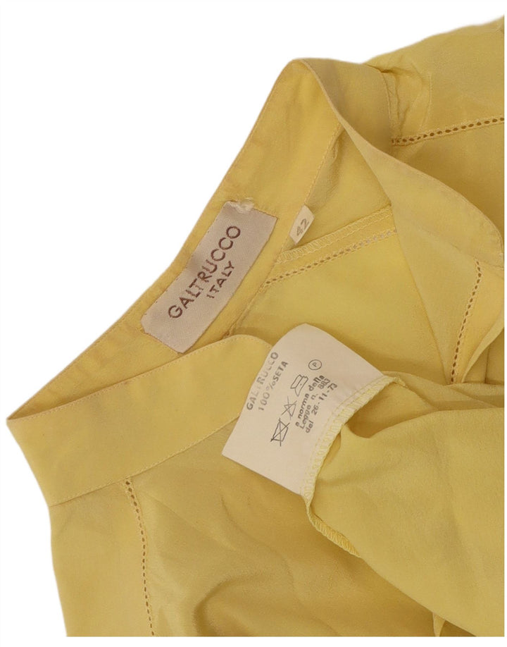 Galtrucco Γυναικείο πουλόβερ Μπλούζα Μπλούζα IT 42 Μέτριο κίτρινο μετάξι