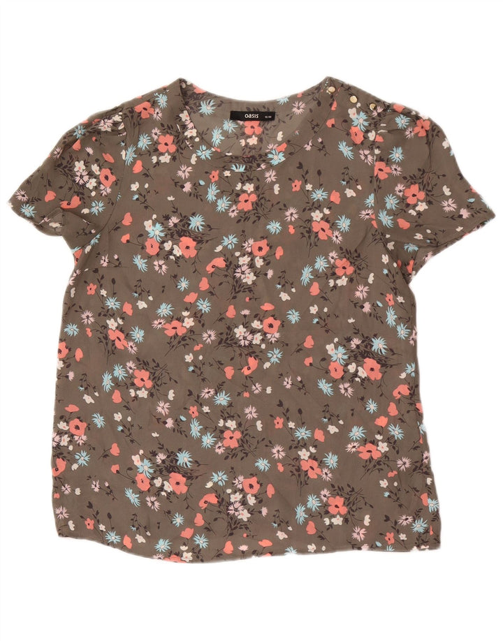 Γυναικεία μπλούζα Oasis Oversized Top UK 10 Small Khaki Floral Polyester