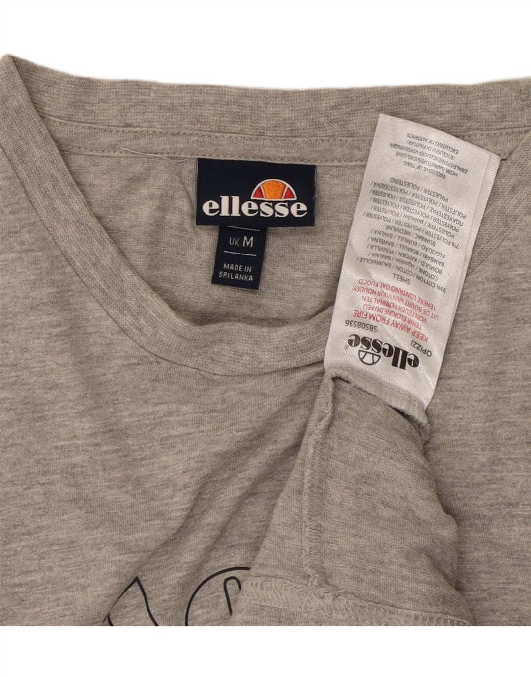 Ανδρικό γραφικό T-Shirt ELLESSE Top Medium Grey Cotton