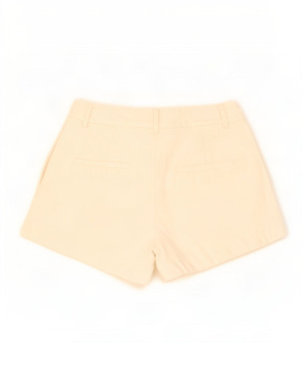 Zara Γυναικείο Ψηλόμεσο Σορτς Chino EU 34 2XS W24 Λευκό βαμβακερό
