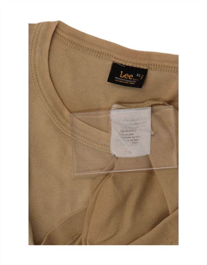 LEE Womens Top Long Sleeve UK 18 XL Beige Cotton