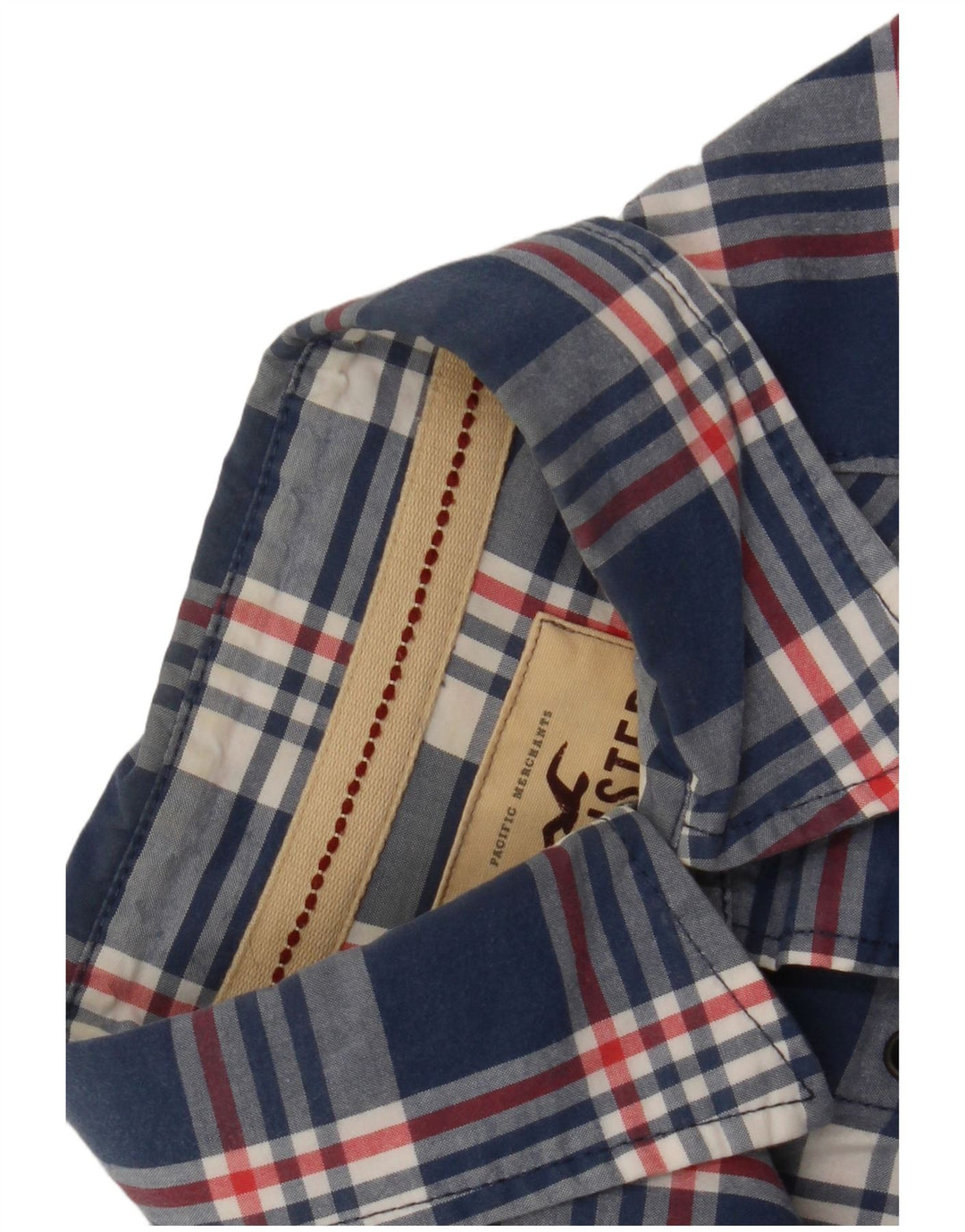 Ανδρικό πουκάμισο Hollister Large Navy Blue Check Cotton