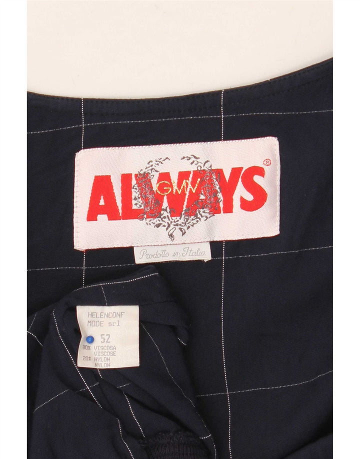 Vintage Γυναικείο Bomber Jacket IT 52 2XL Navy Blue Check Viscose