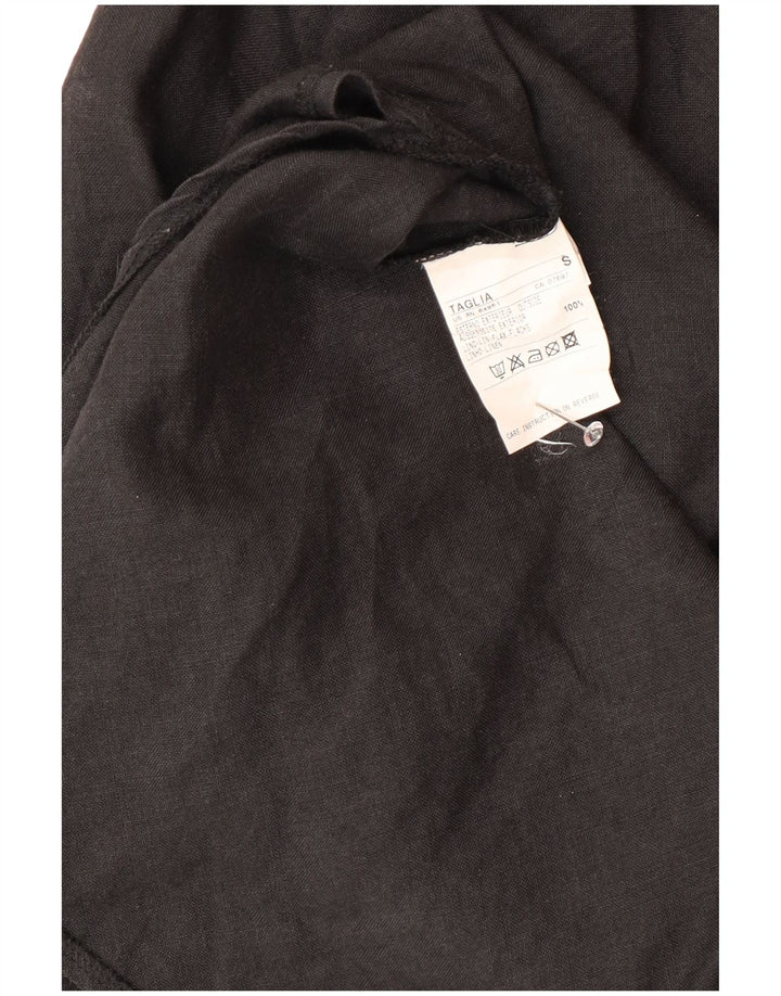 Benetton Γυναικεία Μπλούζα με 3/4 μανίκια Τοπ UK 10 Small Black Len