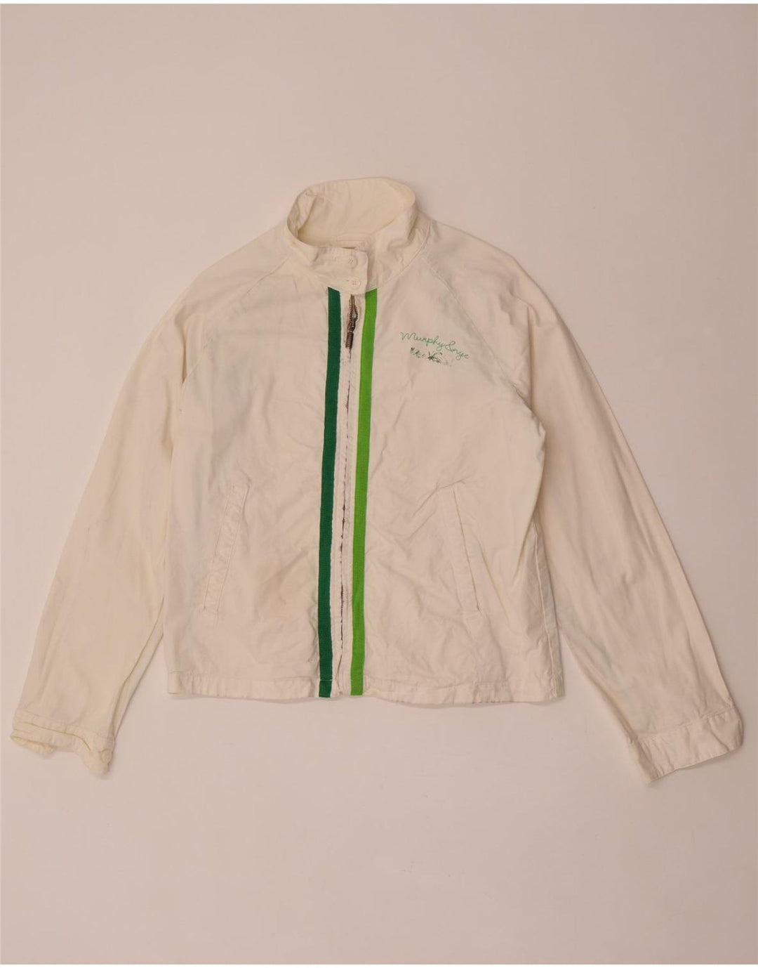 Murphy & Nye Γυναικείο Graphic Bomber Jacket UK 16 Large White Cotton