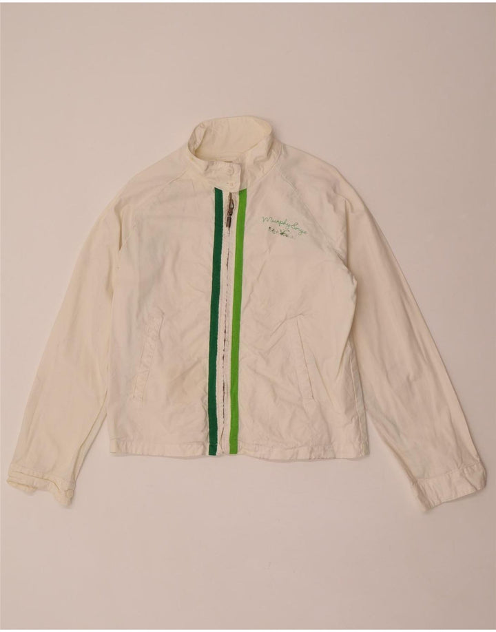 Murphy & Nye Γυναικείο Graphic Bomber Jacket UK 16 Large White Cotton