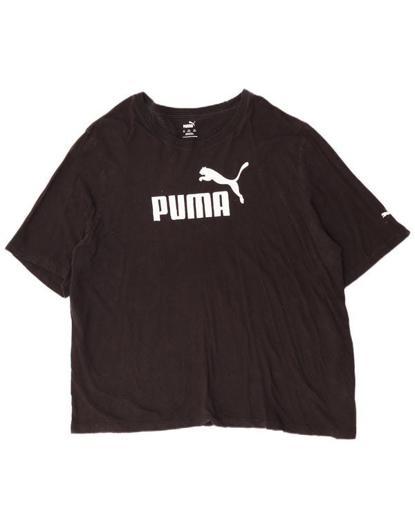 Ανδρικό γραφικό μπλουζάκι Puma 4XL μαύρο βαμβακερό