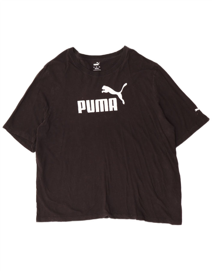 Ανδρικό γραφικό μπλουζάκι Puma 4XL μαύρο βαμβακερό