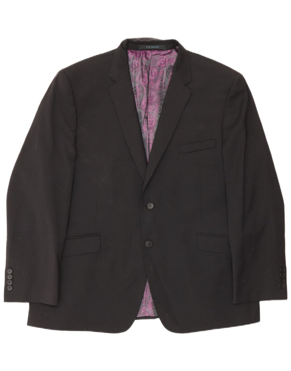 Ted Baker Ανδρικό σακάκι σακάκι με 2 κουμπιά σακάκι UK 46 3XL μαύρο μαλλί