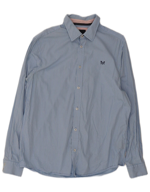 Ανδρικό πουκάμισο Crew Clothing Classic Fit, Βαμβακερό μεσαίο μπλε ριγέ