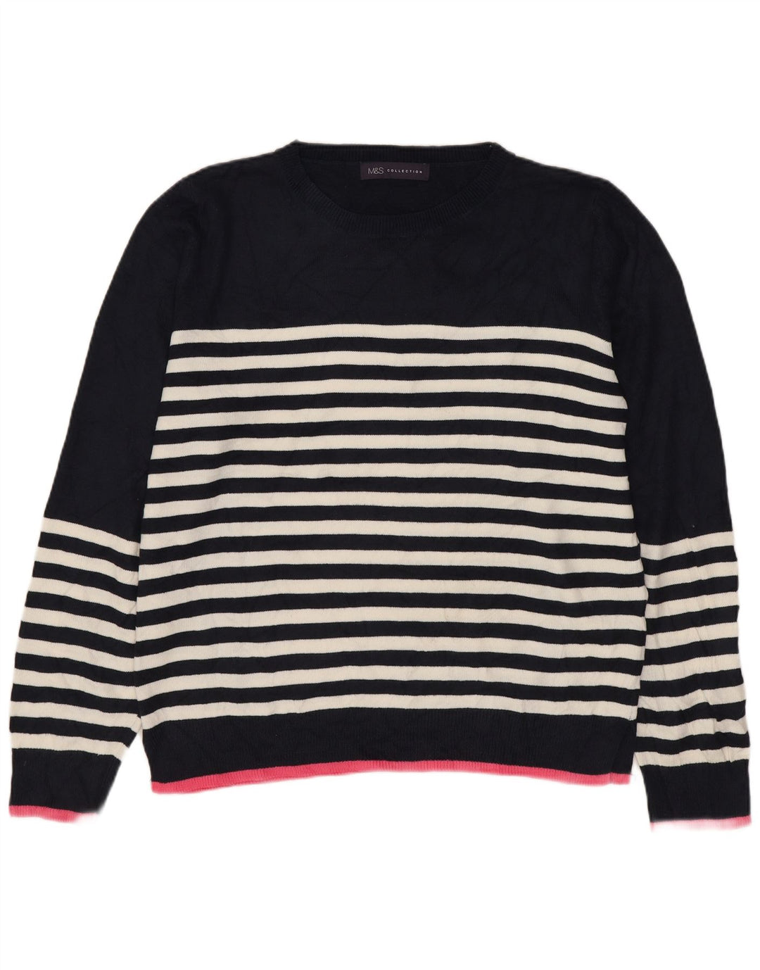 Marks & Spencer Γυναικείο πουλόβερ με λαιμόκοψη UK 14 Medium Navy Blue