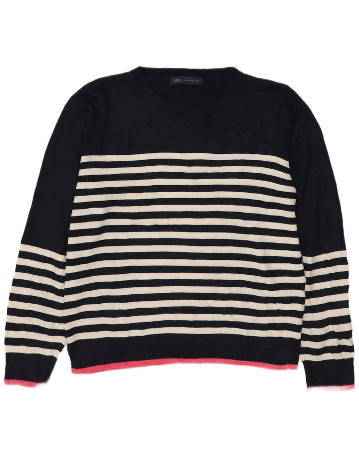 Marks & Spencer Γυναικείο πουλόβερ με λαιμόκοψη UK 14 Medium Navy Blue