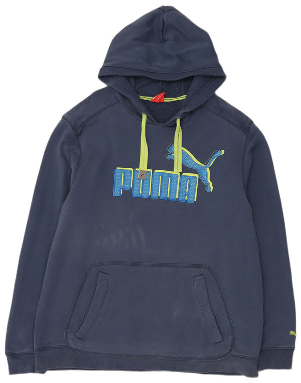 Puma Mens Graphic Hoodie Jumper 2XL Navy Blue