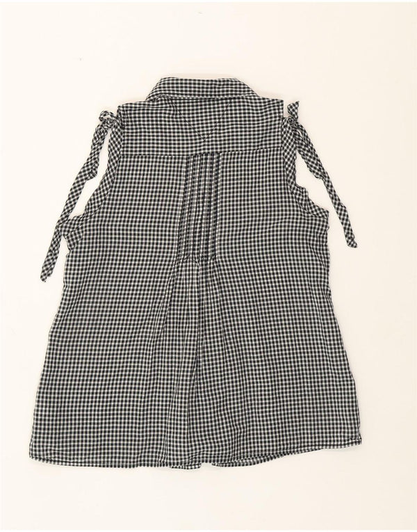 TOMMY HILFIGER Γυναικείο αμάνικο πουκάμισο μπλούζα UK 14 Medium Black Gingham