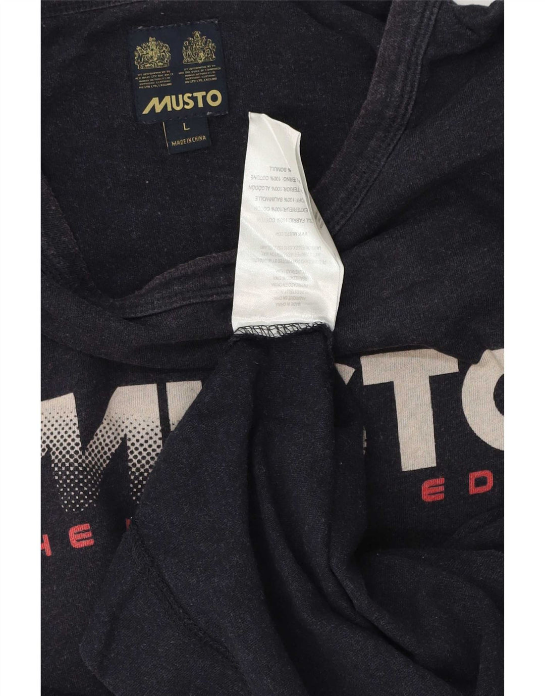 Ανδρικό γραφικό φούτερ Musto Jumper Μεγάλο Ναυτικό Βαμβακερό