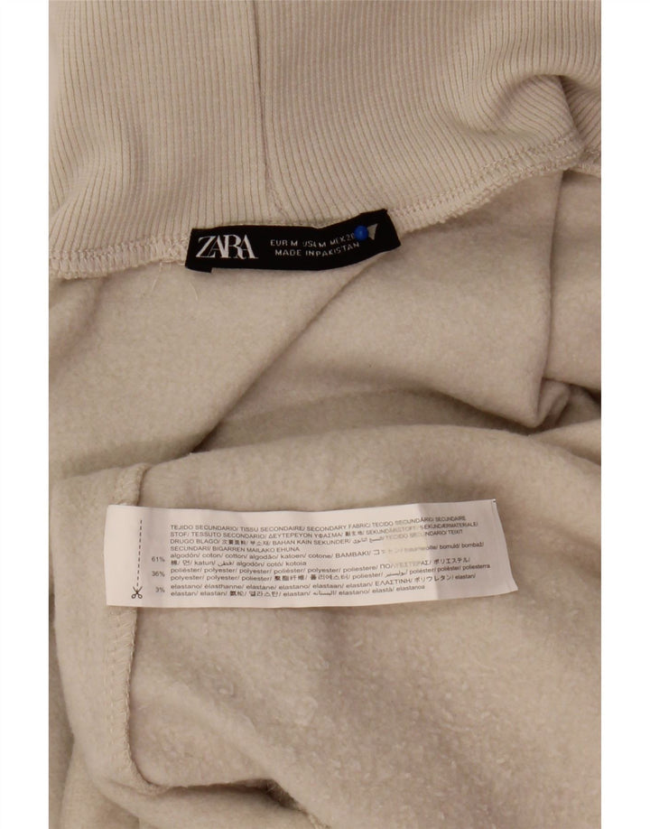 Zara Γυναικείο φούτερ με ρολό λαιμόκοψη Jumper UK 14 Βαμβακερό μεσαίο μπεζ