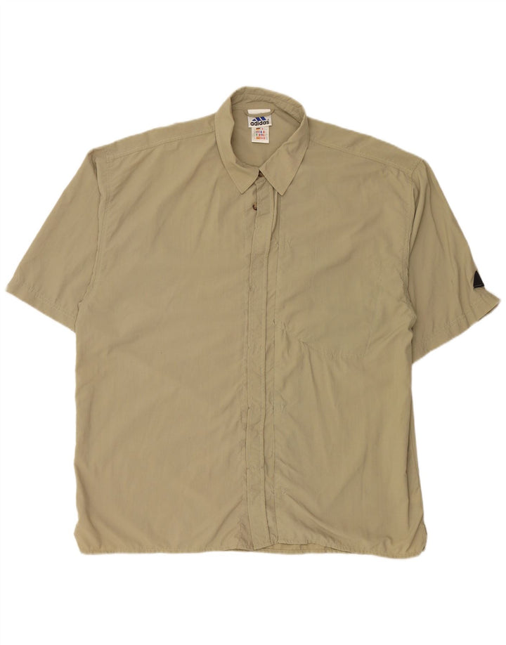 Ανδρικό κοντομάνικο πουκάμισο ADIDAS XL πράσινο νάιλον