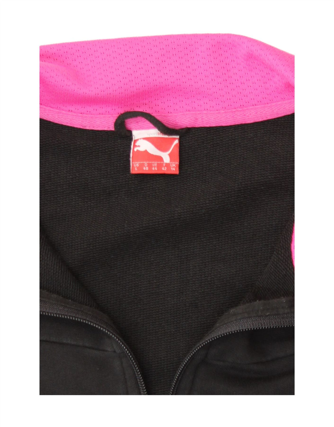 Γυναικεία αθλητική φόρμα γραφικών Puma Top Jacket UK 14 Medium Black