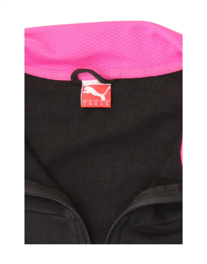 Γυναικεία αθλητική φόρμα γραφικών Puma Top Jacket UK 14 Medium Black