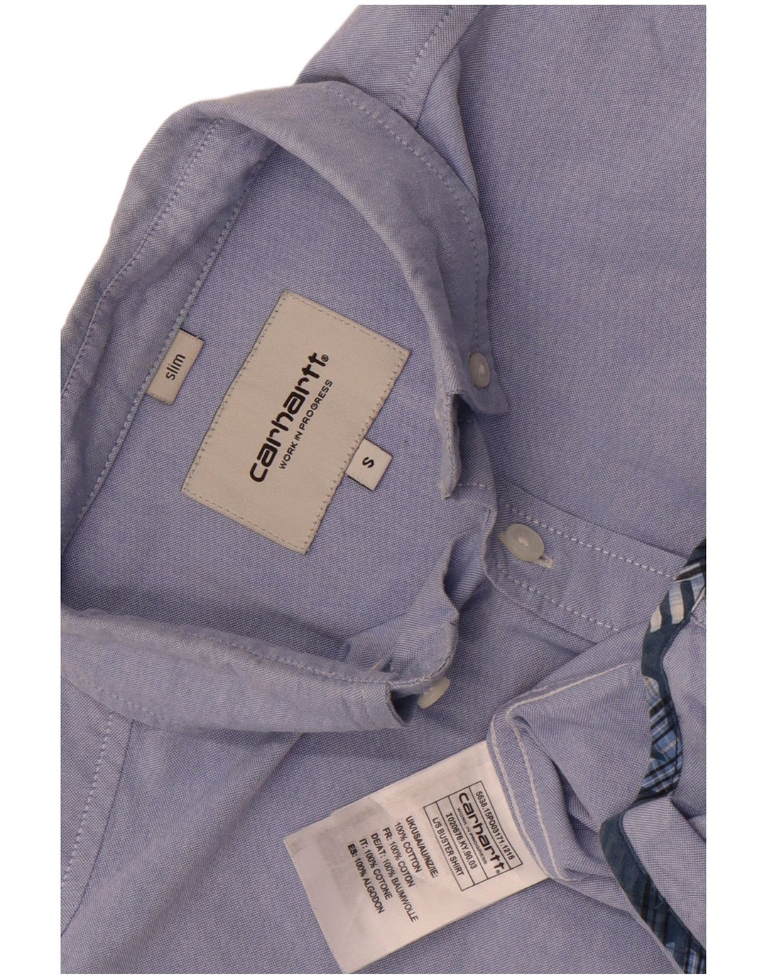 Ανδρικό πουκάμισο Carhartt Slim Small Blue Colourblock Βαμβακερό