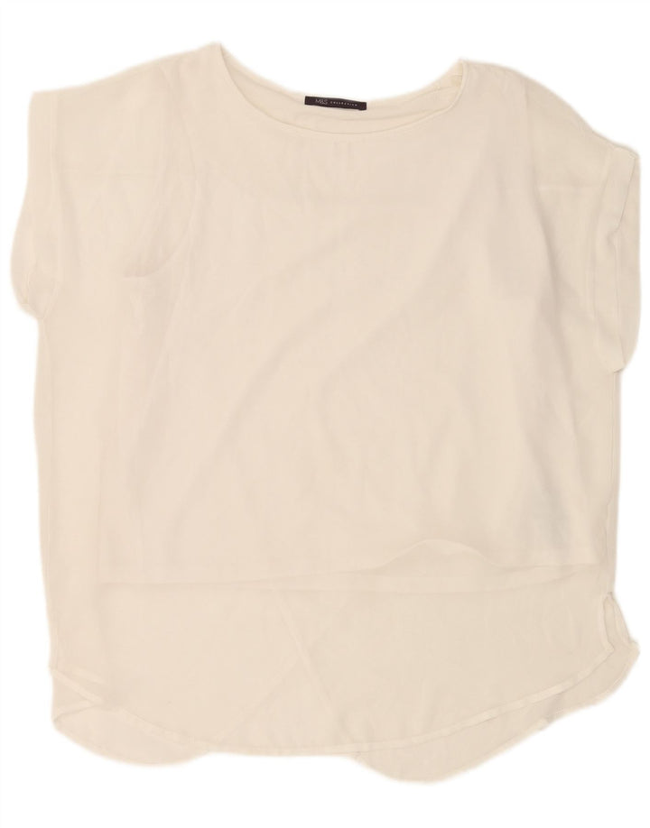 Marks & Spencer Γυναικεία Μπλούζα Τοπ UK 18 XL Off White Polyester