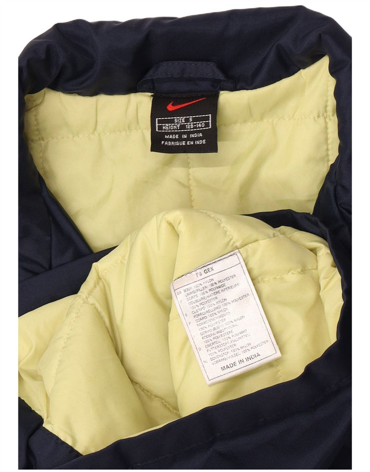 Nike Boys Swoosh Graphic Windbreaker Jacket 8-9 Years Small Navy Blue Nylon