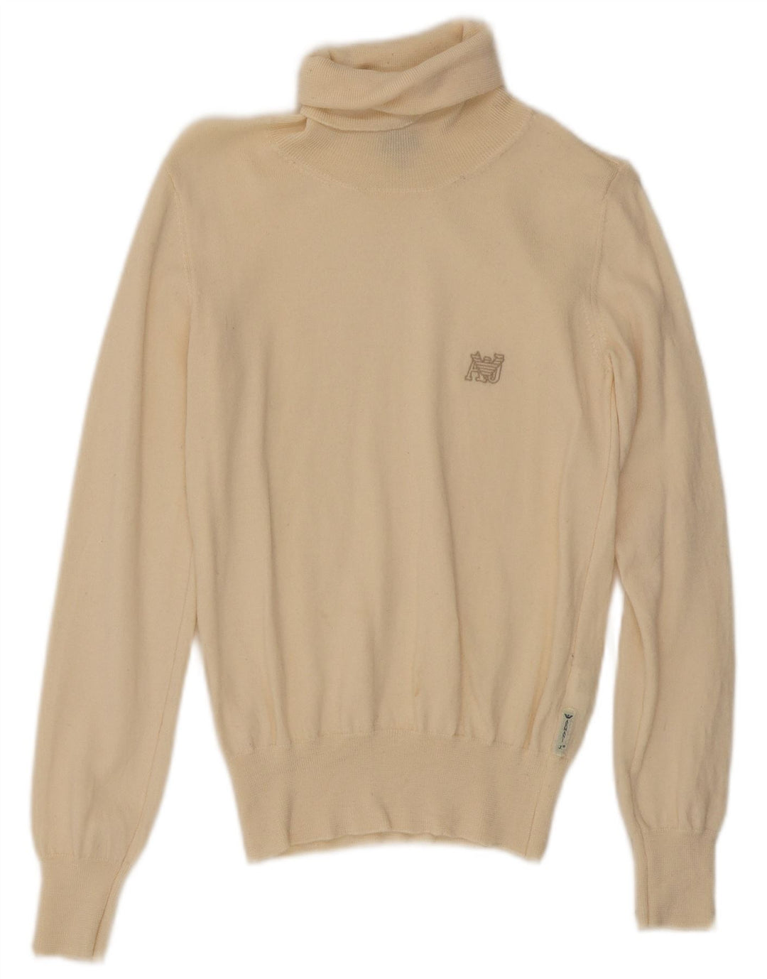 Armani Jeans Γυναικείο πουλόβερ με ρολό λαιμόκοψη UK 12 μεσαίο μπεζ μαλλί