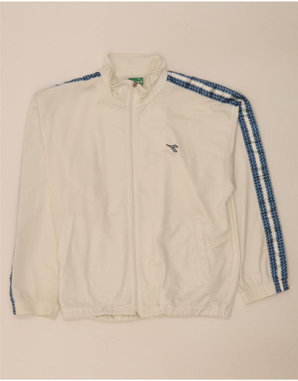 Ανδρική φόρμα γραφικών Diadora Top Jacket UK 42 Large White Colourblock