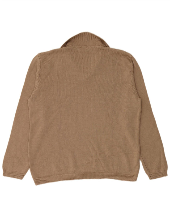 Zara Γυναικείο πουλόβερ Polo με λαιμόκοψη UK 14 Medium Beige