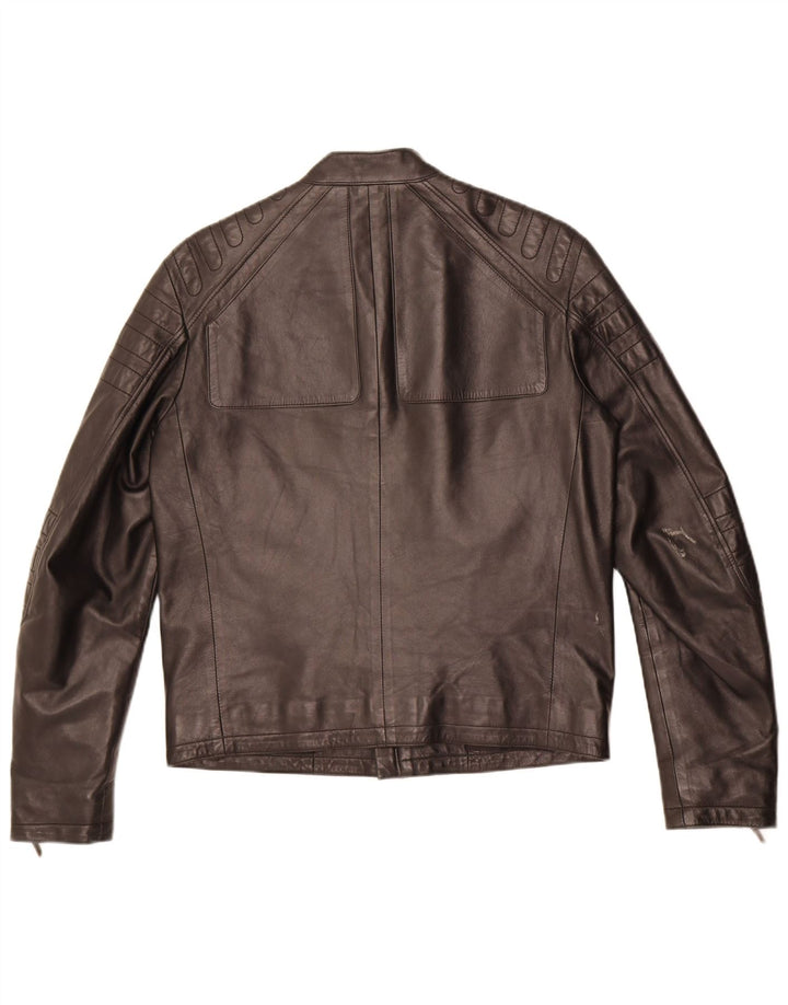 JIL SANDER Γυναικείο Δερμάτινο Μπουφάν Racer IT 46 Μεγάλο Δερμάτινο Μαύρο