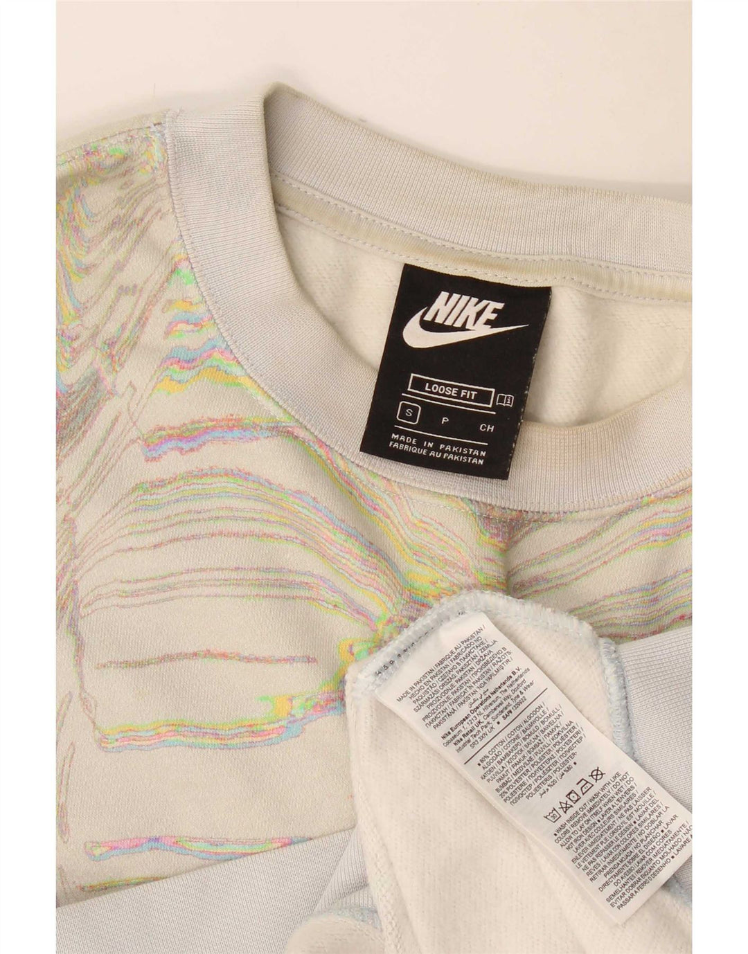 Γυναικείο φούτερ με αφηρημένο σχέδιο Nike Jumper UK 10 Small Off White
