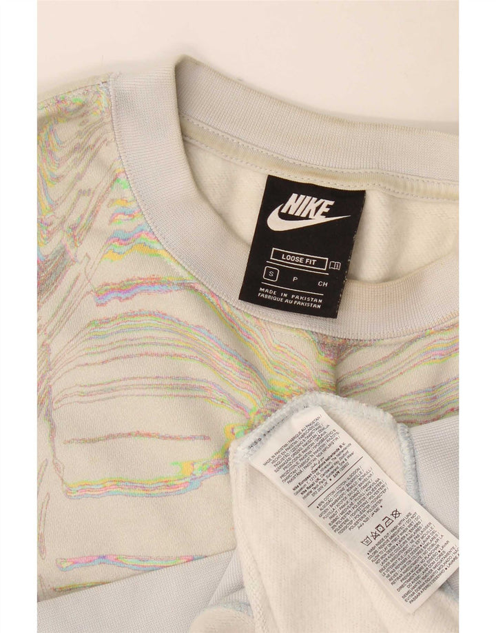 Γυναικείο φούτερ με αφηρημένο σχέδιο Nike Jumper UK 10 Small Off White