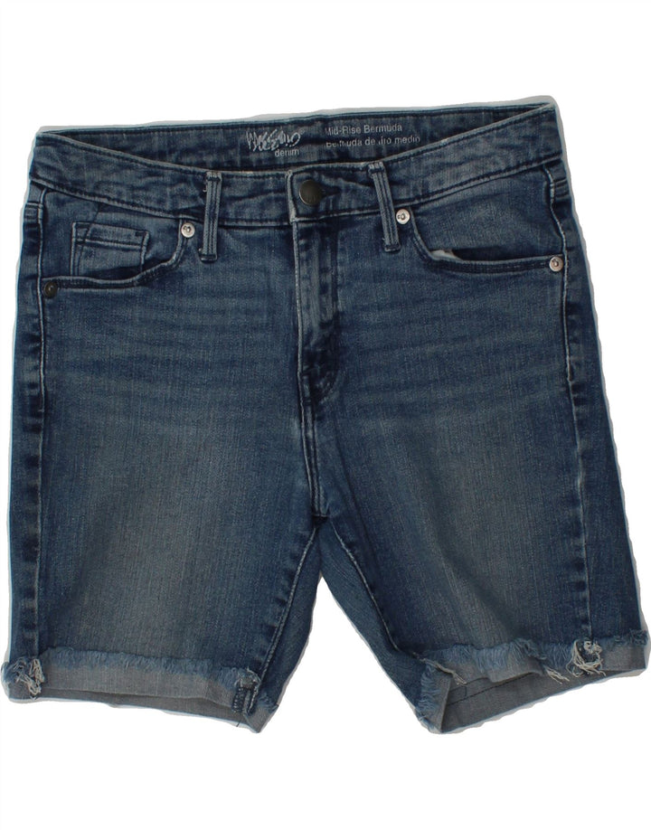 MOSSIMO Womens Bermuda Mid Rise Denim Shorts US 4 Small W27  Blue Cotton Vintage Mossimo and Second-Hand Mossimo from Messina Hembry 