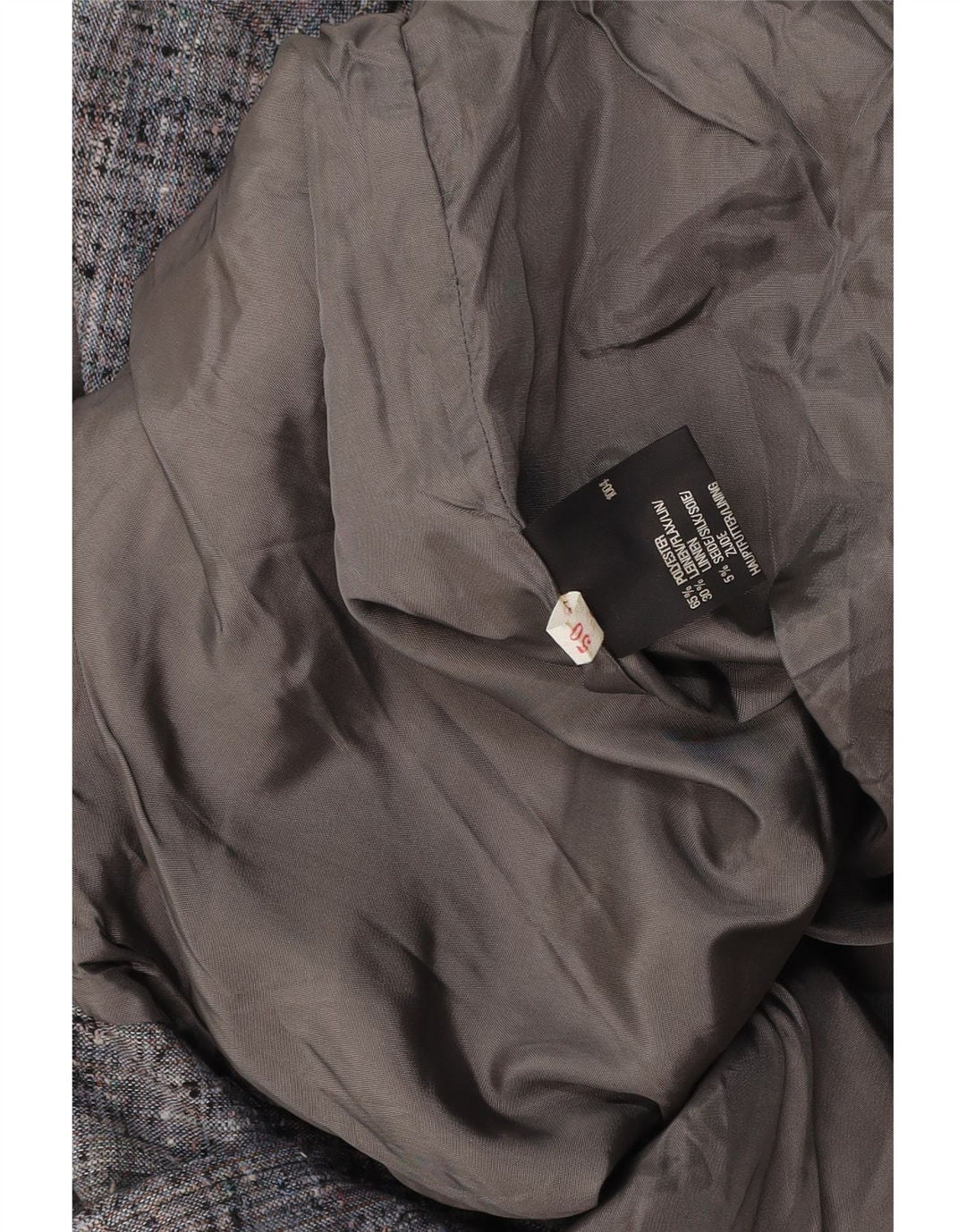 VINTAGE Γυναικείο υπερμεγέθη μπουφάν Bomber IT 50 XL με γκρι φλύκταινες πολυεστέρα