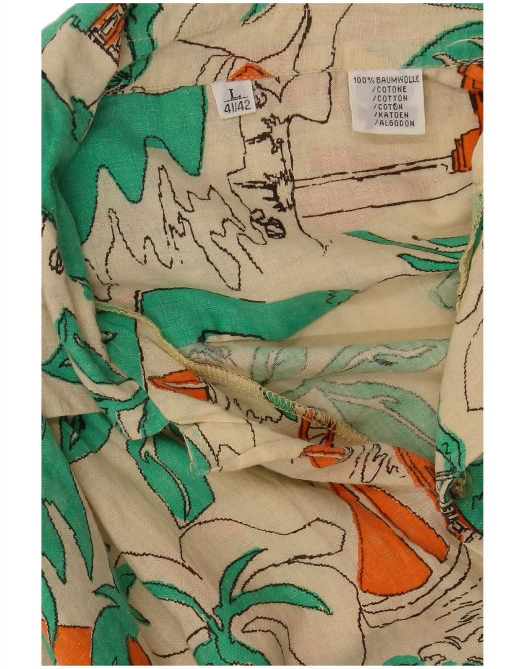 Vintage ανδρικό πουκάμισο με τρελό σχέδιο μεγέθους 41/42 μεγάλο πολύχρωμο χαβανέζικο