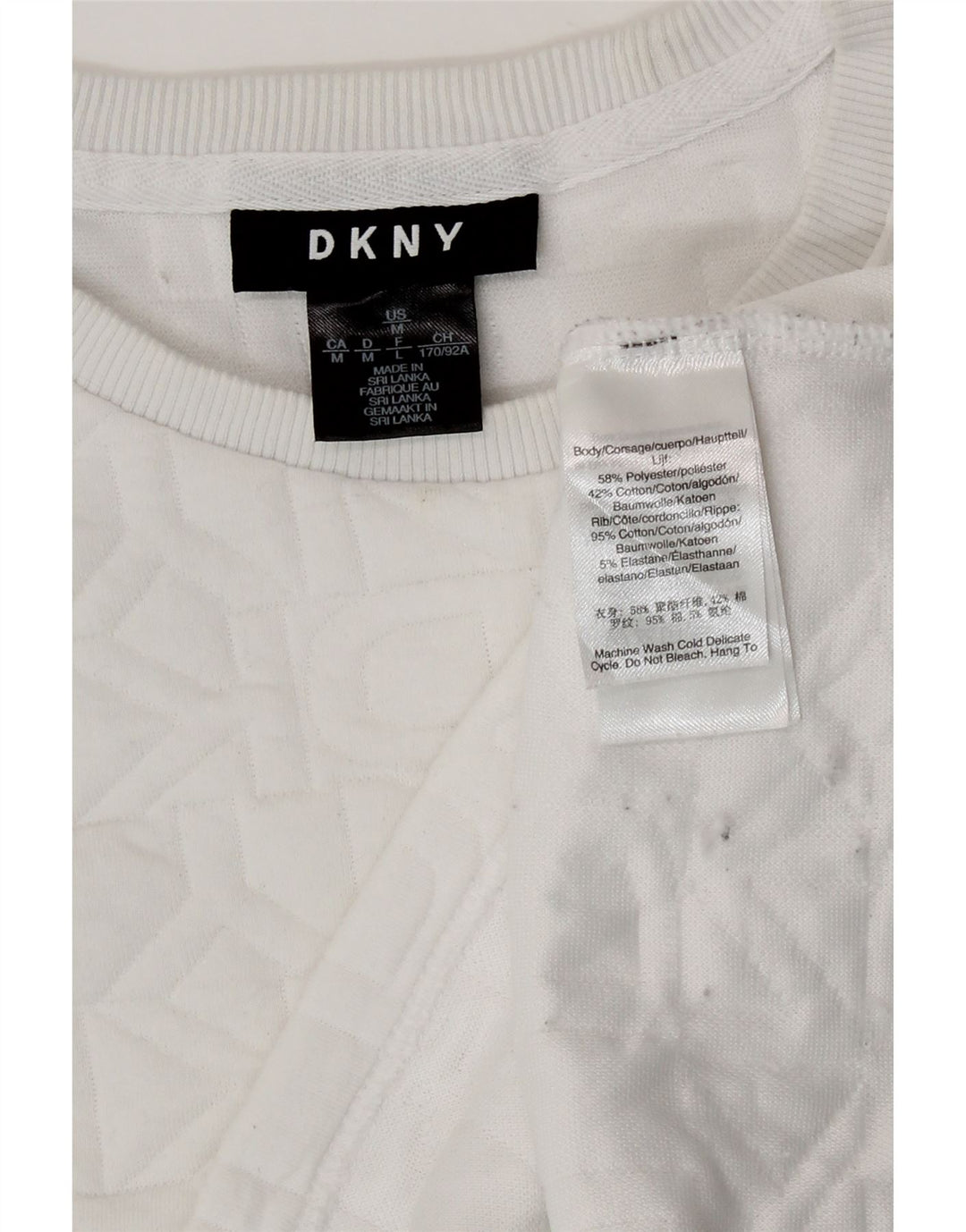 Γυναικεία φούτερ Dkny Crop Graphic Jumper UK 14 Medium White Polyester