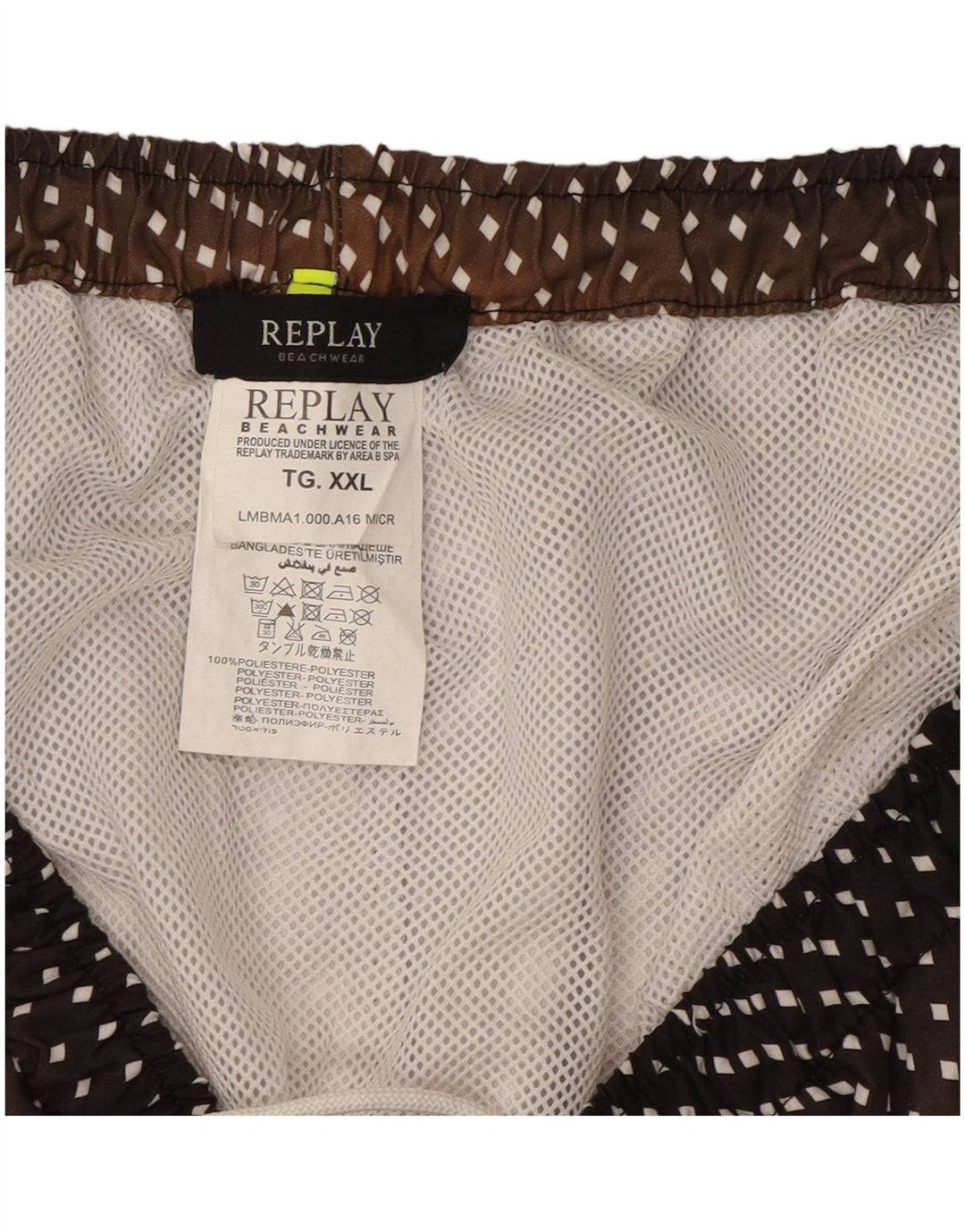 REPLAY Mens Swimming Shorts 2XL  Multicoloured Geometric Polyester