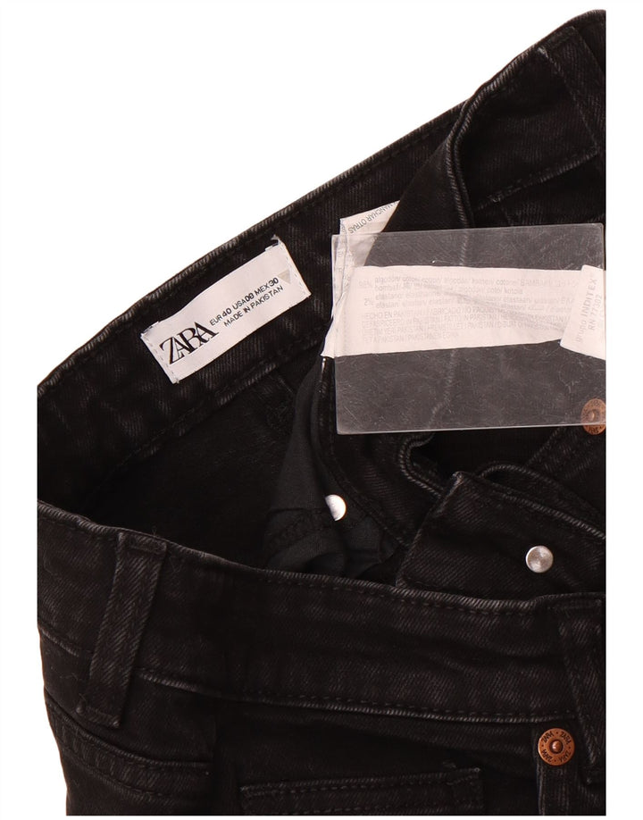 Zara Γυναικείο ίσιο τζιν EU 40 Medium W30 L26 Μαύρο βαμβακερό