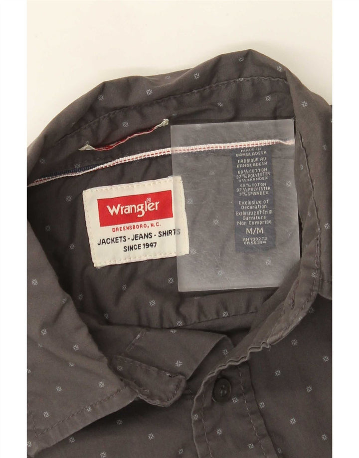 Ανδρικό πουκάμισο Wrangler Βαμβακερό μεσαίο γκρι με στίγματα
