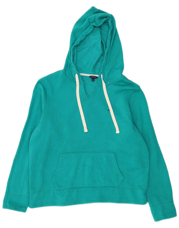Nautica Γυναικείο Hoodie Jumper UK 14 Μεσαίο Τυρκουάζ Βαμβάκι