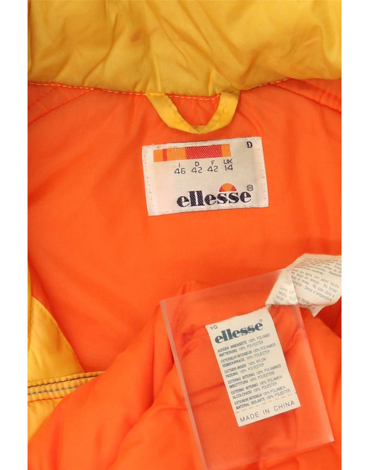 Ellesse γυναικείο μπουφάν σκι με κουκούλα μεγάλου μεγέθους UK 14 μεγάλο κίτρινο χρώμα