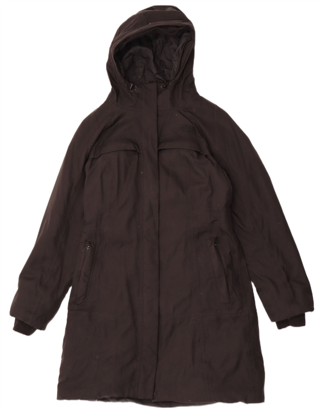 The North Face γυναικείο παλτό με κουκούλα με επένδυση UK 14 Medium Black Nylon
