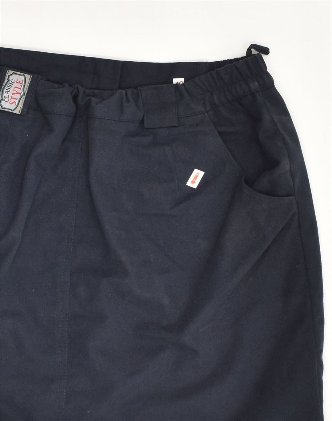 VINTAGE Womens Mini Skirt EU 40 Medium W30  Navy Blue Cotton | Vintage Vintage | Thrift | Second-Hand Vintage | Used Clothing | Messina Hembry 
