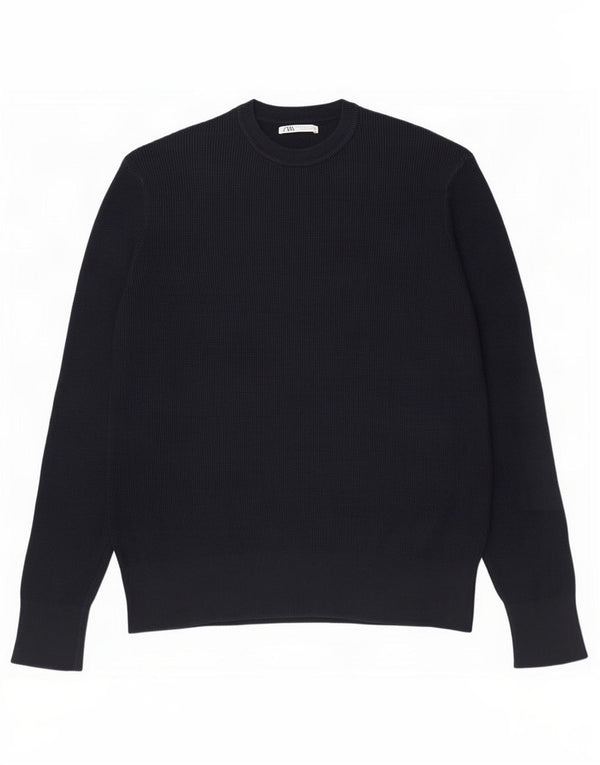 Ανδρικό πουλόβερ Zara Crew Neck Jumper Medium Navy Blue