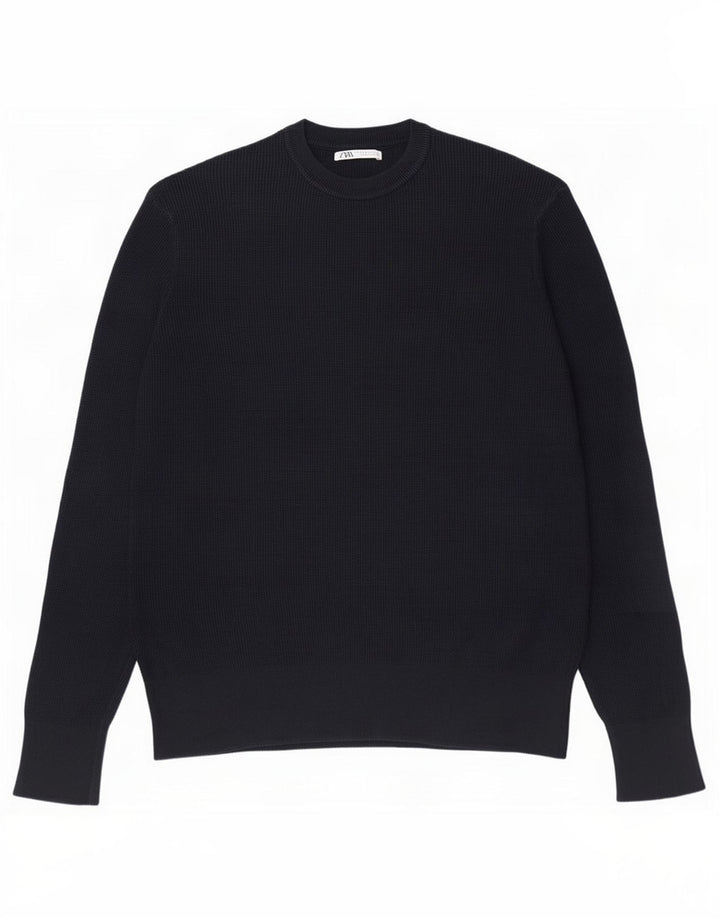 Ανδρικό πουλόβερ Zara Crew Neck Jumper Medium Navy Blue