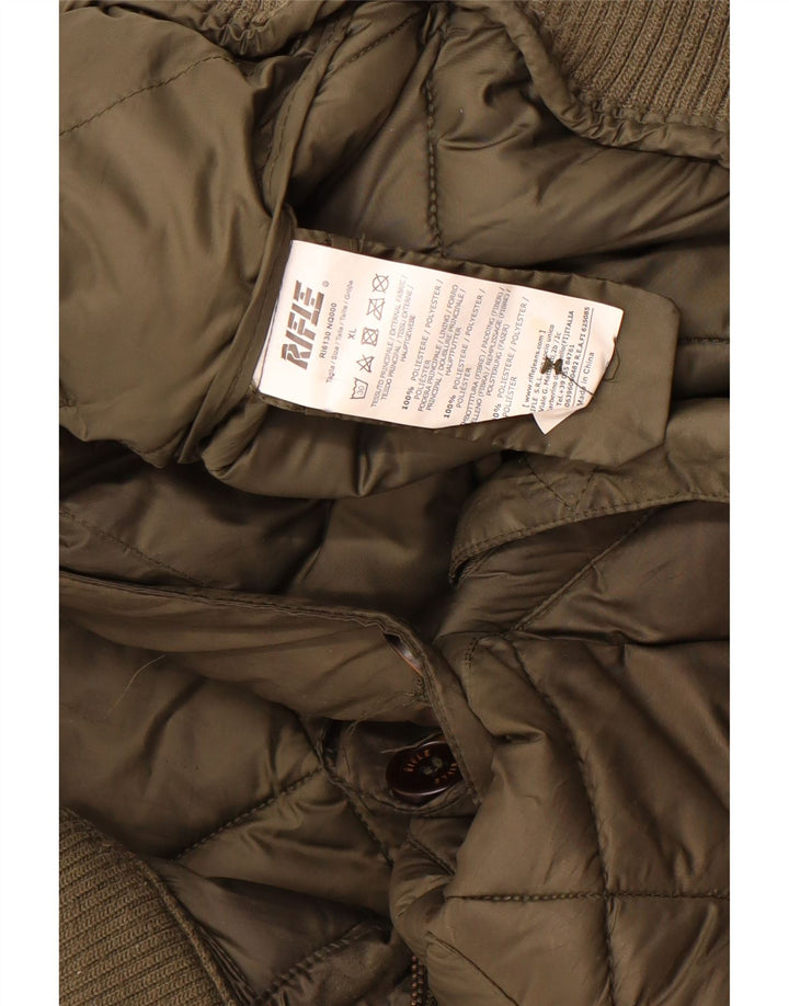 RIFLE Mens Padded Jacket UK 42 XL Khaki Polyester