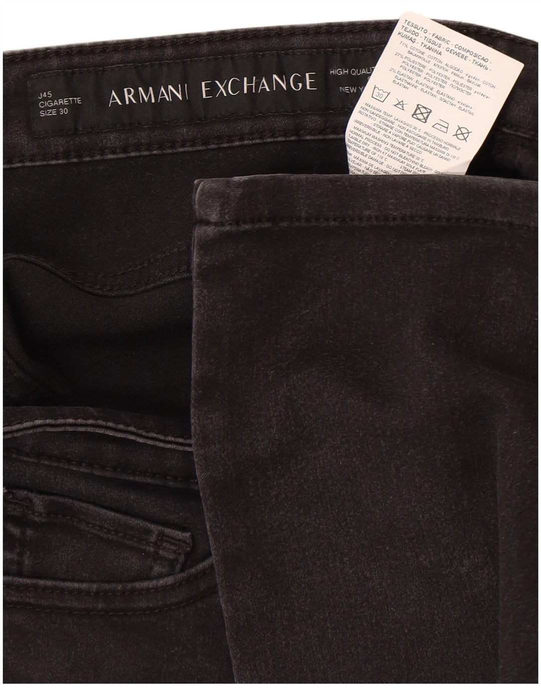 Armani Jeans Γυναικείο Slim Jeans W30 L28 Μαύρο βαμβακερό